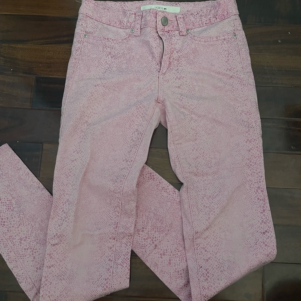 Joe’s pink snakeskin jeans girls